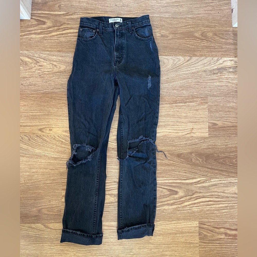 Abercrombie & Fitch Black Straight Leg Jeans